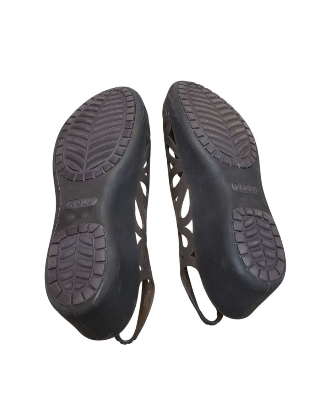 Crocs Adrina Mini Wedge Brown Slingback Jelly Sandals Design Size 7 Open Toe - Picture 4 of 4